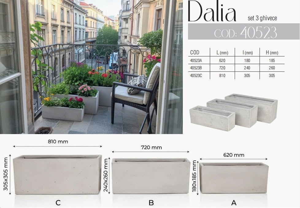 Jardiniere Dalia pentru balcon