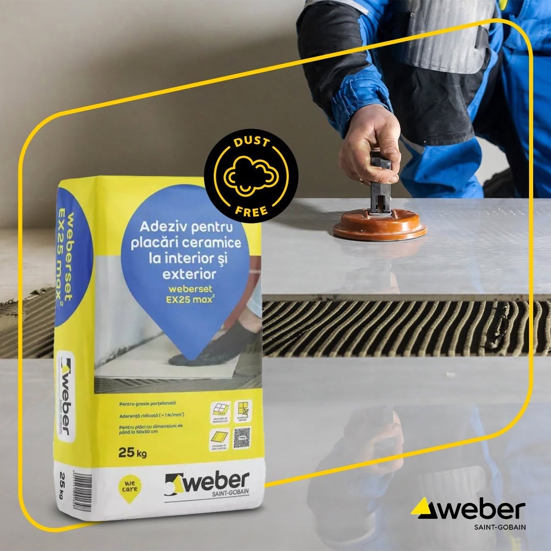 Adeziv weberset EX25 max² pentru placări ceramice